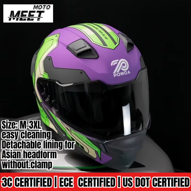 Dual Visor Motorcycle Racing Helmet - Uniwersalny kask motocyklowy zakrywający całą twarz,