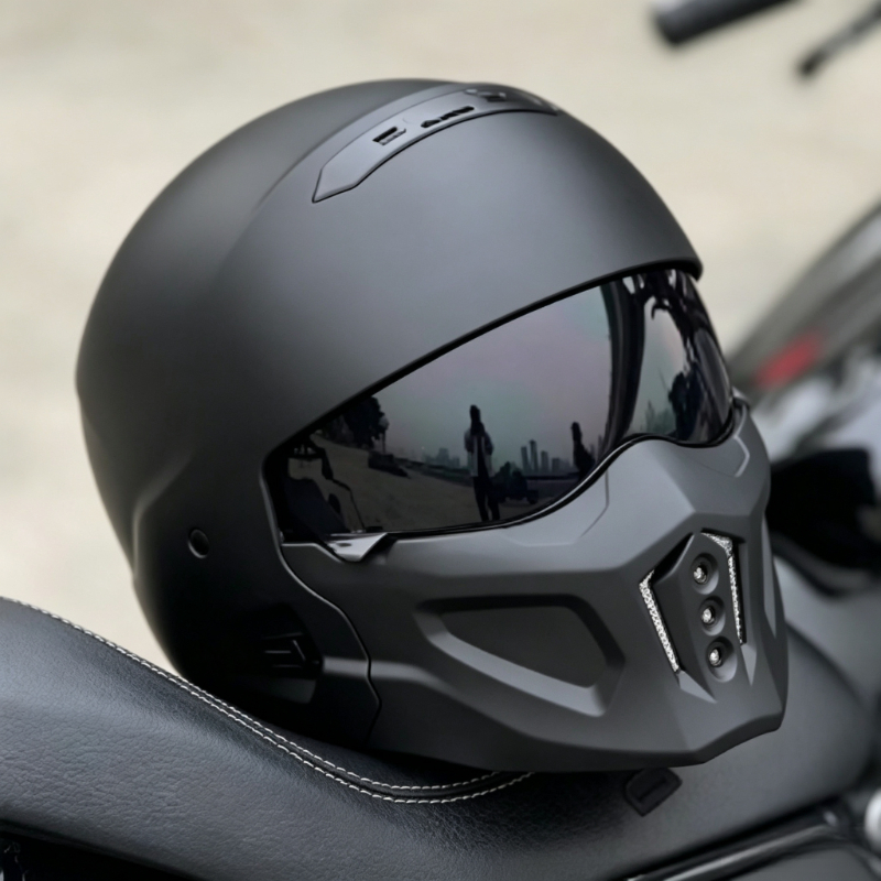 Full Face Motorcycle Helmet With Bluetooth - Wytrzymały, jasny czarny kask motocyklowy Scorpion