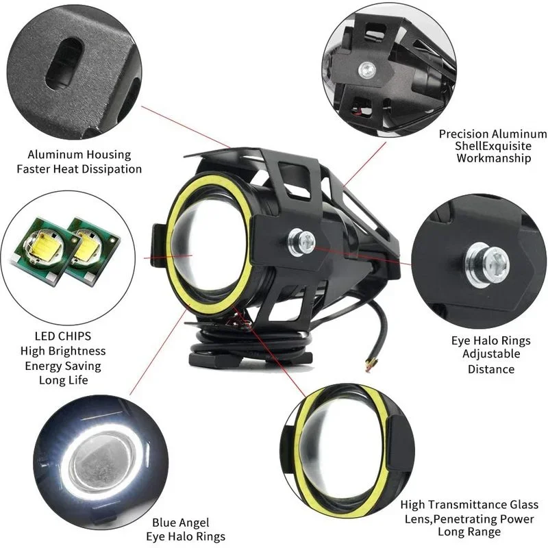 U7 LED pomocniczy jasny motocy – Universal Motorcycle Led Headlight Projector recenzja i cena