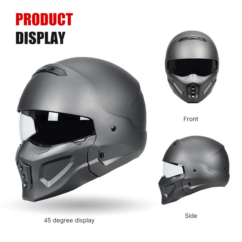 Wytrzymały, jasny czarny kask  – Full Face Motorcycle Helmet With Bluetooth recenzja i cena